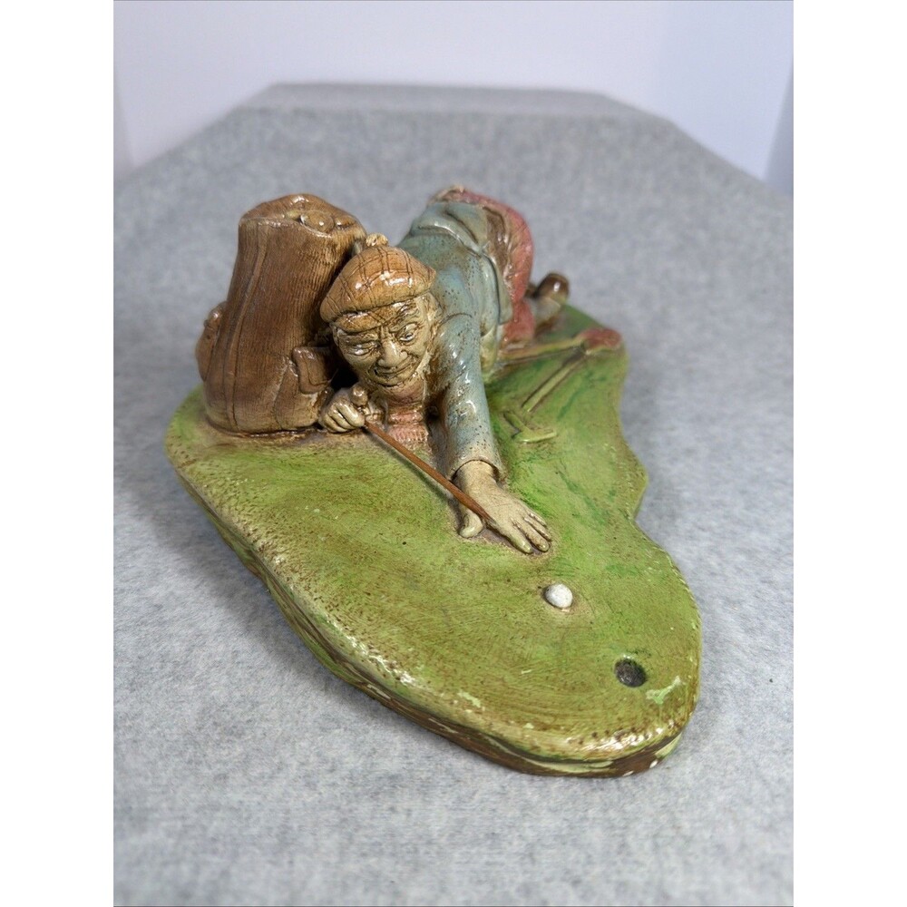 Vtg 1974 Naturecraft England Silly Golfer Figurine No 840 Clay Golf Statue Rare